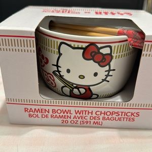 HELLO KITTY X NISSIN CUP NOODLES RAMEN BOWL W CHOPSTICKS 20OZ NEW IN BOX